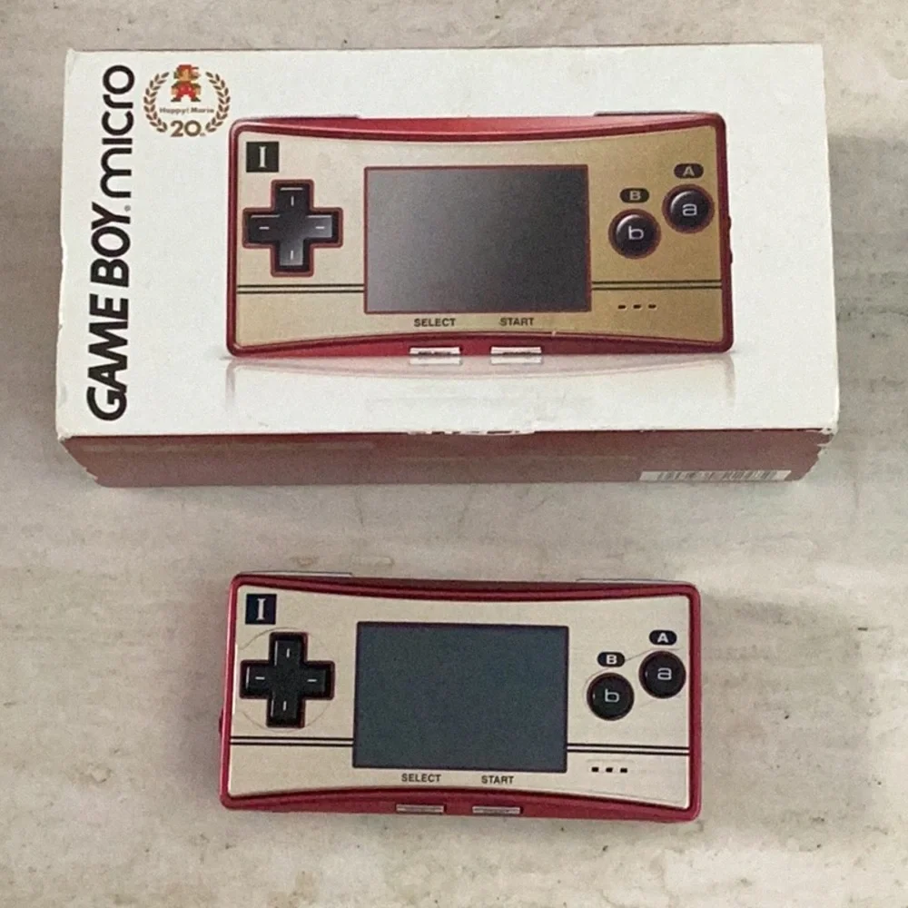Mario 20th Anniversary Edition Nintendo Game Boy Micro Console Gameboy Gold Red